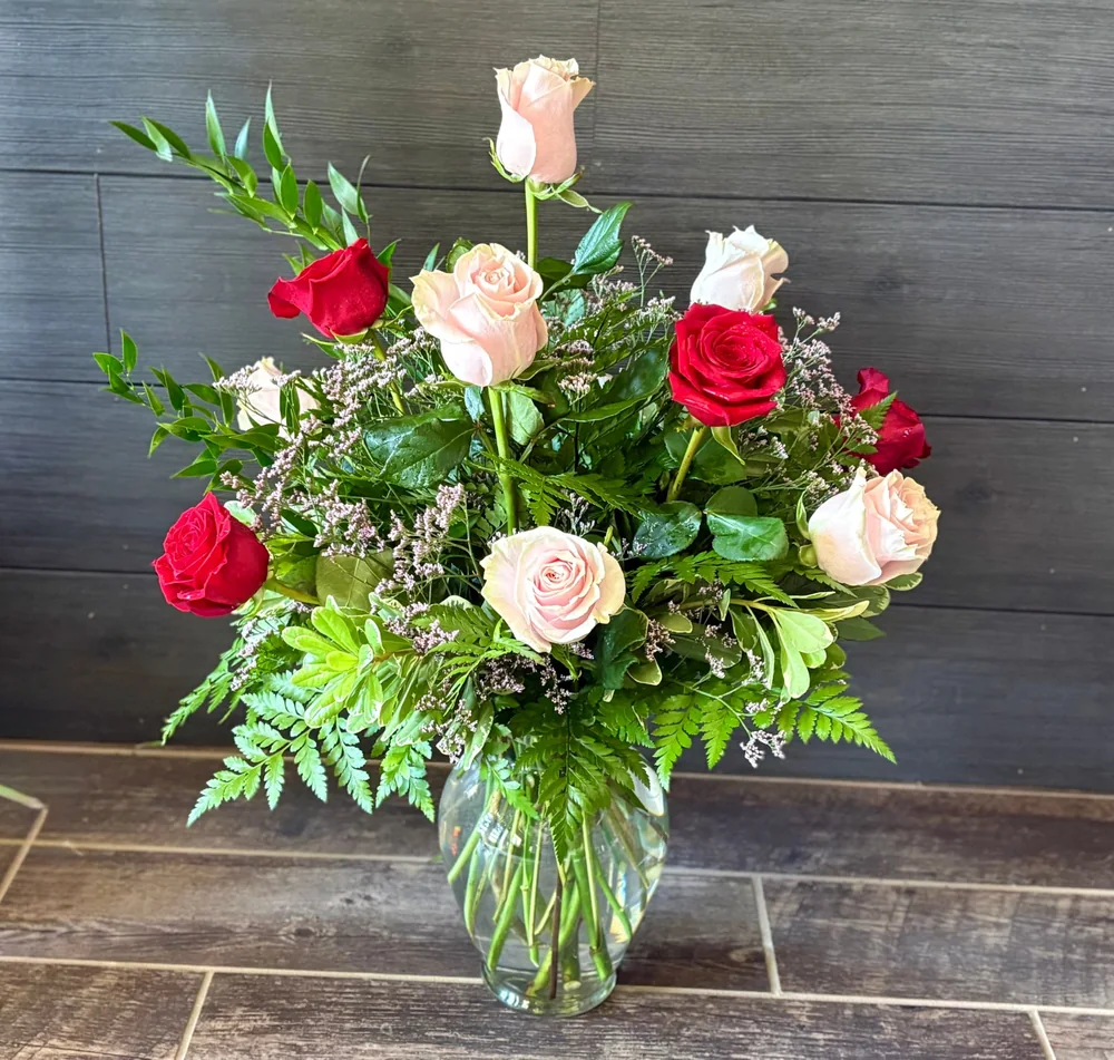 Mixed Dozen Roses by DeVine's Flowers & Botanicals